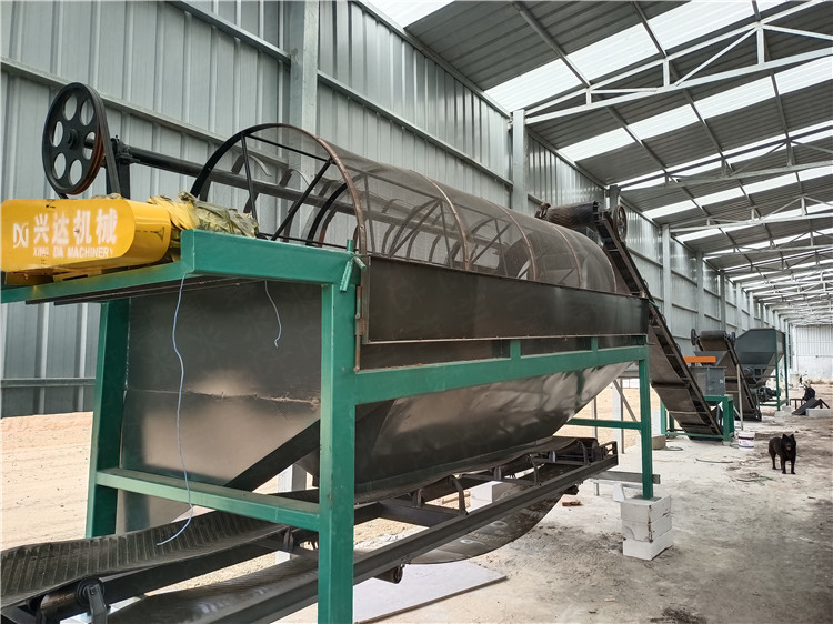 生物肥滾筒篩分機,可定制篩網,封閉式肥料篩選設備